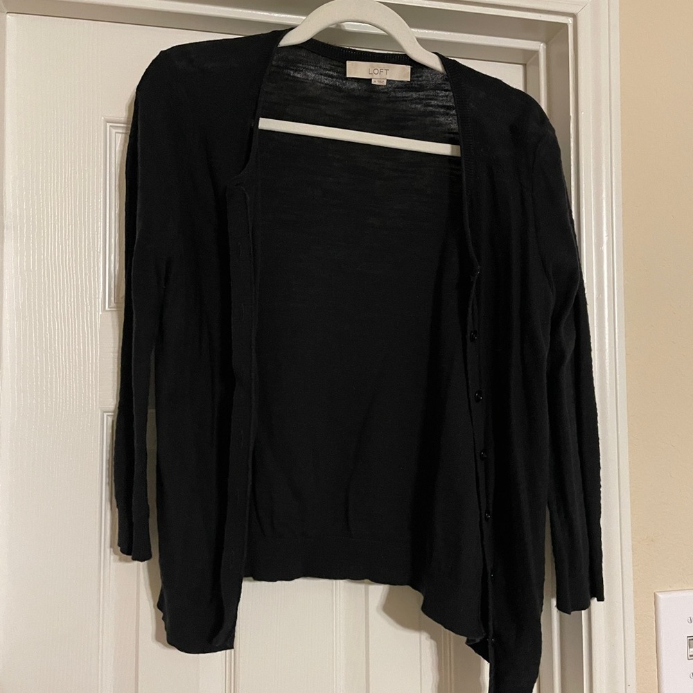 LOFT Black Cardigan Sweater - Picture 2 of 5